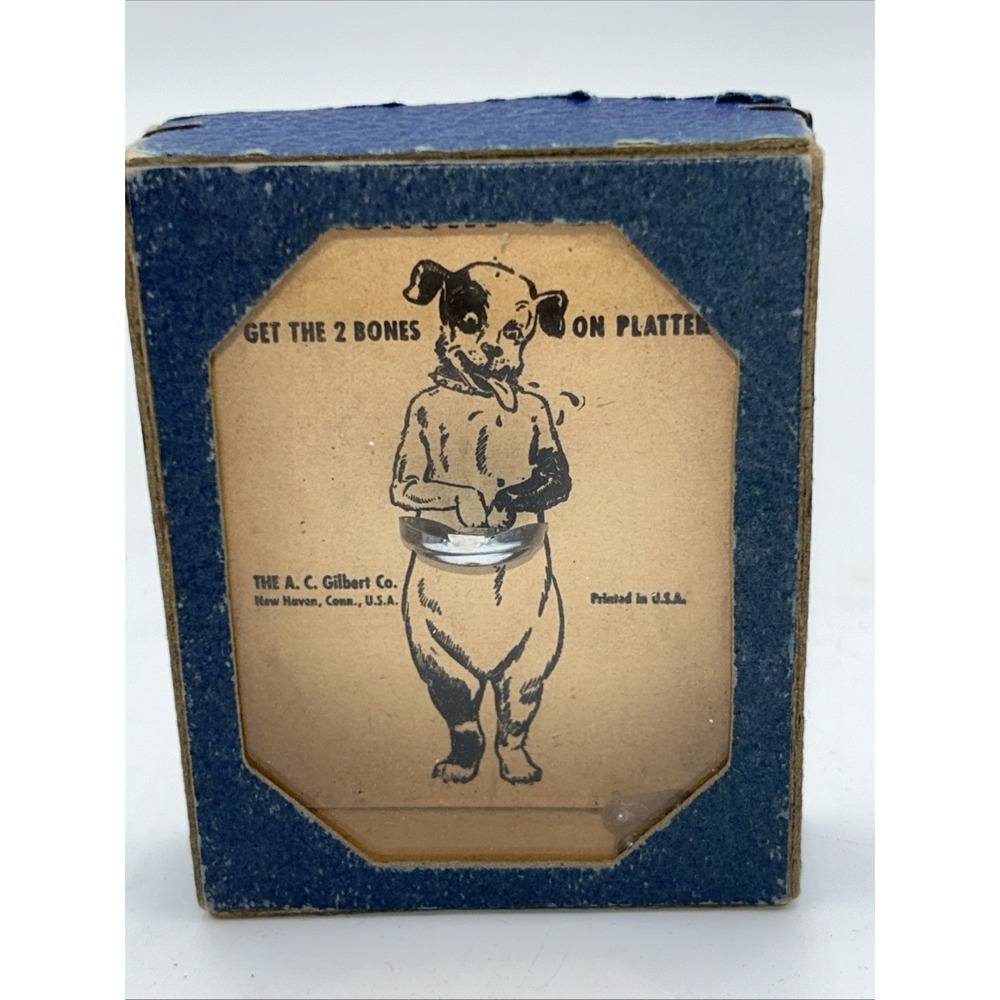 Vintage 40's AC Gilbert Hungry Pup Two Bones on a Platter Dexterity Game